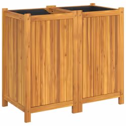 vidaXL Garden Planter with Liner Outdoor Flower Pot Box Solid Wood Acacia - 80 x 42 x 75 cm