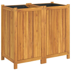 vidaXL Garden Planter with Liner Outdoor Flower Pot Box Solid Wood Acacia - 80 x 42 x 75 cm