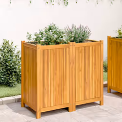 vidaXL Garden Planter with Liner Outdoor Flower Pot Box Solid Wood Acacia - 80 x 42 x 75 cm
