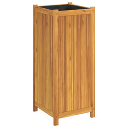 vidaXL Garden Planter with Liner Outdoor Flower Pot Box Solid Wood Acacia - 42 x 42 x 100 cm
