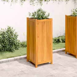 vidaXL Garden Planter with Liner Outdoor Flower Pot Box Solid Wood Acacia - 42 x 42 x 100 cm