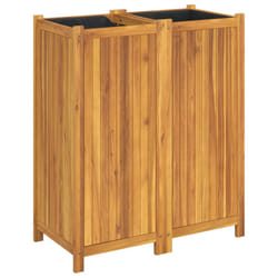 vidaXL Garden Planter with Liner Outdoor Flower Pot Box Solid Wood Acacia - 80 x 42 x 100 cm