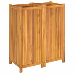 vidaXL Garden Planter with Liner Outdoor Flower Pot Box Solid Wood Acacia - 80 x 42 x 100 cm - Additional view 4