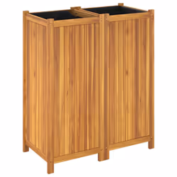 vidaXL Garden Planter with Liner Outdoor Flower Pot Box Solid Wood Acacia - 80 x 42 x 100 cm - Additional view 6