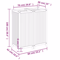 vidaXL Garden Planter with Liner Outdoor Flower Pot Box Solid Wood Acacia - 80 x 42 x 100 cm - Additional view 8