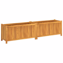 vidaXL Garden Planter with Liner Outdoor Flower Pot Box Solid Wood Acacia - 199 x 38,5 x 50 cm - Additional view 4