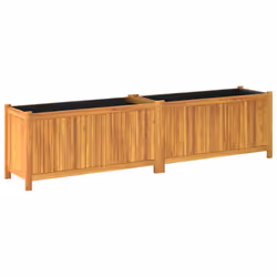 vidaXL Garden Planter with Liner Outdoor Flower Pot Box Solid Wood Acacia - 199 x 38,5 x 50 cm - Additional view 6
