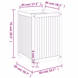 vidaXL Garden Planter with Liner Outdoor Flower Pot Box Solid Wood Acacia - 50 x 50 x 75 cm