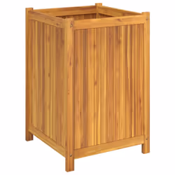 vidaXL Garden Planter with Liner Outdoor Flower Pot Box Solid Wood Acacia - 50 x 50 x 75 cm - Additional view 4