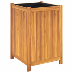 vidaXL Garden Planter with Liner Outdoor Flower Pot Box Solid Wood Acacia - 50 x 50 x 75 cm - Additional view 6