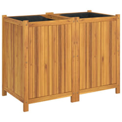 vidaXL Garden Planter with Liner Outdoor Flower Pot Box Solid Wood Acacia - 100 x 50 x 75 cm