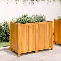 vidaXL Garden Planter with Liner Outdoor Flower Pot Box Solid Wood Acacia - 100 x 50 x 75 cm