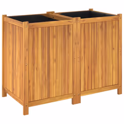 vidaXL Garden Planter with Liner Outdoor Flower Pot Box Solid Wood Acacia - 100 x 50 x 75 cm - Additional view 6