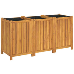 vidaXL Garden Planter with Liner Outdoor Flower Pot Box Solid Wood Acacia - 150 x 50 x 75 cm