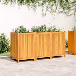 vidaXL Garden Planter with Liner Outdoor Flower Pot Box Solid Wood Acacia - 150 x 50 x 75 cm