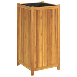 vidaXL Garden Planter with Liner Outdoor Flower Pot Box Solid Wood Acacia - 50 x 50 x 100 cm