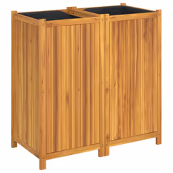 vidaXL Garden Planter with Liner Outdoor Flower Pot Box Solid Wood Acacia - 100 x 50 x 100 cm