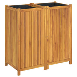 vidaXL Garden Planter with Liner Outdoor Flower Pot Box Solid Wood Acacia - 100 x 50 x 100 cm