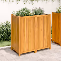 vidaXL Garden Planter with Liner Outdoor Flower Pot Box Solid Wood Acacia - 100 x 50 x 100 cm