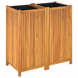 vidaXL Garden Planter with Liner Outdoor Flower Pot Box Solid Wood Acacia - 100 x 50 x 100 cm - Additional view 6