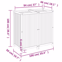 vidaXL Garden Planter with Liner Outdoor Flower Pot Box Solid Wood Acacia - 100 x 50 x 100 cm - Additional view 8
