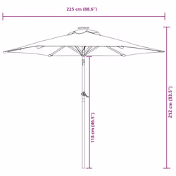 vidaXL Garden Parasol with Steel Pole Patio Umbrella Sun Parasol Bordeaux Red - white - Additional view 3