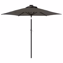 vidaXL Garden Parasol with Steel Pole Patio Umbrella Sun Parasol Bordeaux Red - anthracite