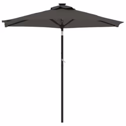 vidaXL Garden Parasol with Steel Pole Patio Umbrella Sun Parasol Bordeaux Red - anthracite