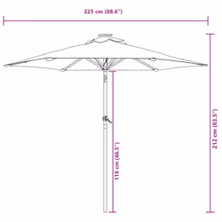 vidaXL Garden Parasol with Steel Pole Patio Umbrella Sun Parasol Bordeaux Red - anthracite