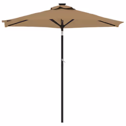 vidaXL Garden Parasol with Steel Pole Patio Umbrella Sun Parasol Bordeaux Red - taupe - Additional view 2