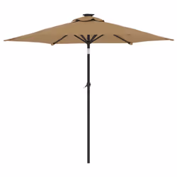 vidaXL Garden Parasol with Steel Pole Patio Umbrella Sun Parasol Bordeaux Red - taupe - Additional view 4