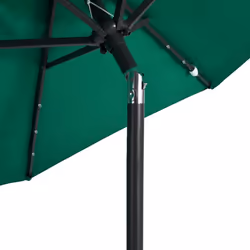 vidaXL Garden Parasol with LEDs and Steel Pole Sun Shade Outdoor Umbrella - green - Additional view 8