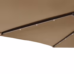 vidaXL Garden Parasol with LEDs and Steel Pole Sun Shade Outdoor Umbrella - taupe - Additional view 9