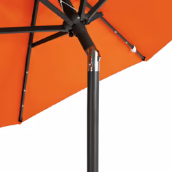vidaXL Garden Parasol with LEDs and Steel Pole Sun Shade Outdoor Umbrella - terracotta - Additional view 8