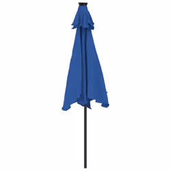 vidaXL Garden Parasol with LEDs and Steel Pole Sun Shade Outdoor Umbrella - azure blue - Additional view 6