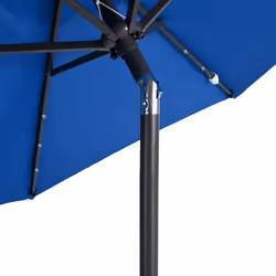 vidaXL Garden Parasol with LEDs and Steel Pole Sun Shade Outdoor Umbrella - azure blue - Additional view 8