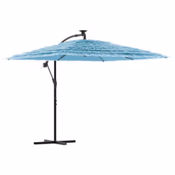 vidaXL Garden Parasol with Steel Pole Outdoor Umbrella Patio Sun Parasol White - blue, 246 x 246 x 230 cm