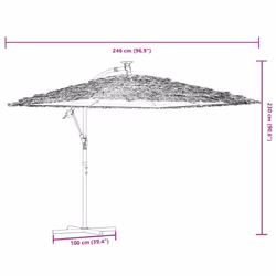 vidaXL Garden Parasol with Steel Pole Outdoor Umbrella Patio Sun Parasol White - blue, 246 x 246 x 230 cm