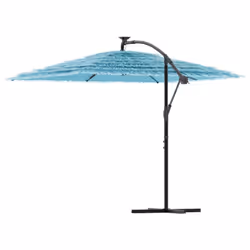 vidaXL Garden Parasol with Steel Pole Outdoor Umbrella Patio Sun Parasol White - blue, 246 x 246 x 230 cm - Additional view 4