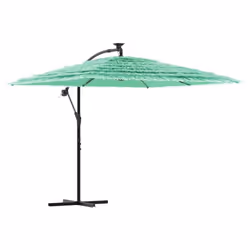 vidaXL Garden Parasol with Steel Pole Outdoor Umbrella Patio Sun Parasol White - green, 246 x 246 x 230 cm