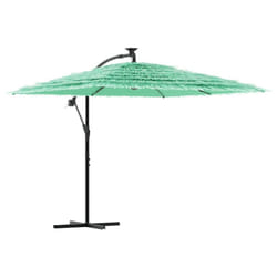 vidaXL Garden Parasol with Steel Pole Outdoor Umbrella Patio Sun Parasol White - green, 246 x 246 x 230 cm