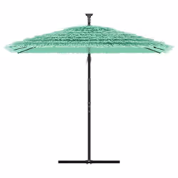 vidaXL Garden Parasol with Steel Pole Outdoor Umbrella Patio Sun Parasol White - green, 246 x 246 x 230 cm