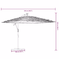 vidaXL Garden Parasol with Steel Pole Outdoor Umbrella Patio Sun Parasol White - green, 246 x 246 x 230 cm