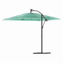 vidaXL Garden Parasol with Steel Pole Outdoor Umbrella Patio Sun Parasol White - green, 246 x 246 x 230 cm - Additional view 4