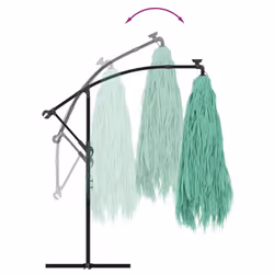 vidaXL Garden Parasol with Steel Pole Outdoor Umbrella Patio Sun Parasol White - green, 246 x 246 x 230 cm - Additional view 5