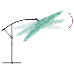 vidaXL Garden Parasol with Steel Pole Outdoor Umbrella Patio Sun Parasol White - green, 246 x 246 x 230 cm - Additional view 6
