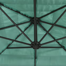 vidaXL Garden Parasol with Steel Pole Outdoor Umbrella Patio Sun Parasol White - green, 246 x 246 x 230 cm - Additional view 8