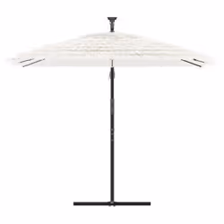 vidaXL Garden Parasol with Steel Pole Outdoor Umbrella Patio Sun Parasol White - white, 246 x 246 x 230 cm
