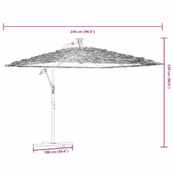 vidaXL Garden Parasol with Steel Pole Outdoor Umbrella Patio Sun Parasol White - white, 246 x 246 x 230 cm