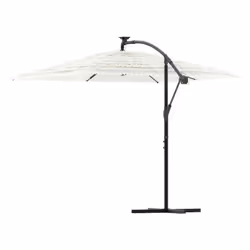 vidaXL Garden Parasol with Steel Pole Outdoor Umbrella Patio Sun Parasol White - white, 246 x 246 x 230 cm - Additional view 4